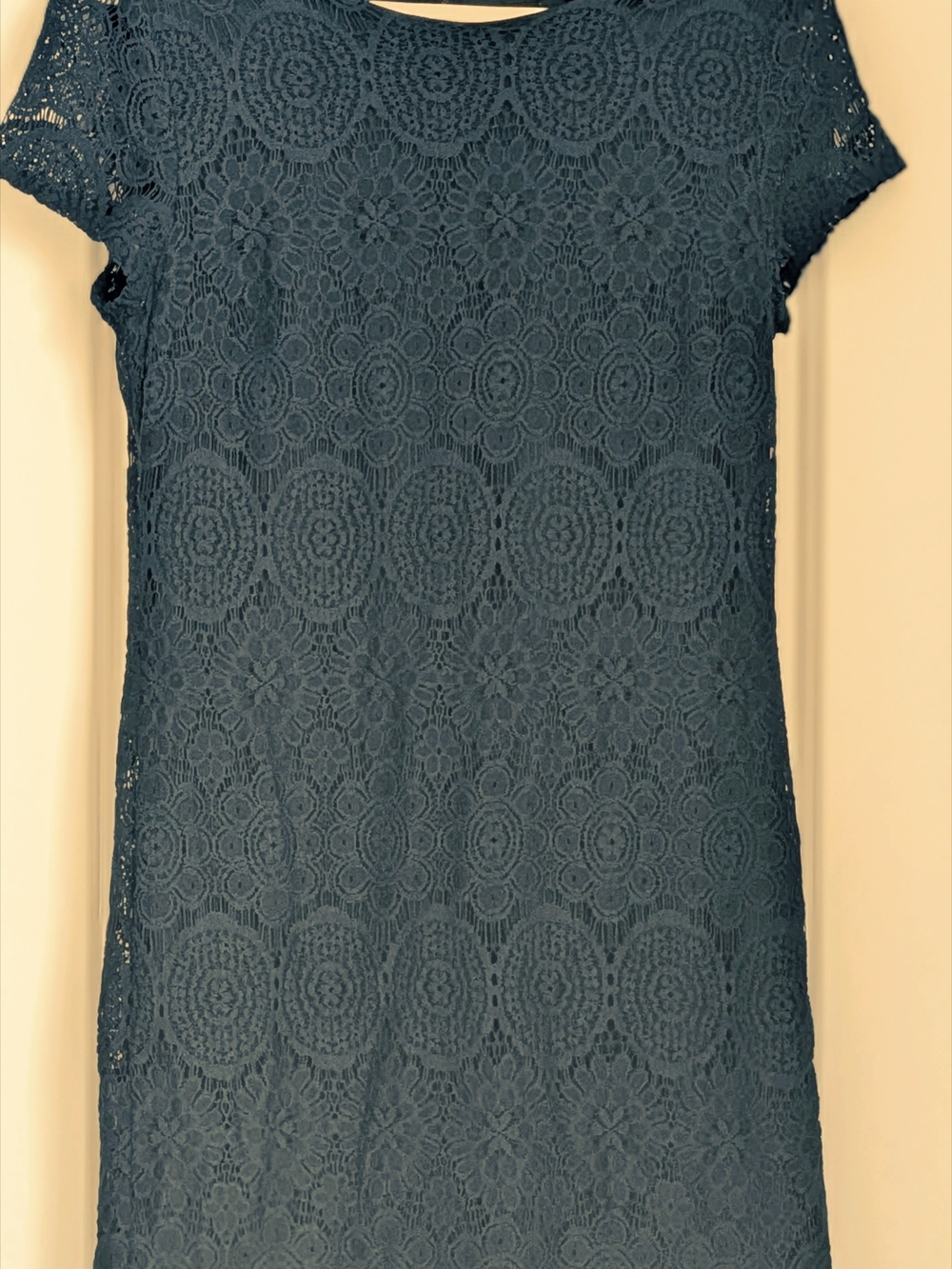 Laundry By Shelli Segal Women's Navy Lace Short-Sleeve Cocktail Dress